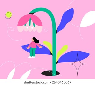 Happy womens day. Womens and flower illustration