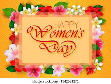 Happy Women's Day with flowers