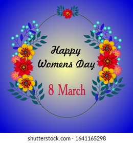 Happy womens day frame vector