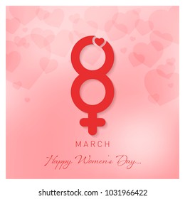 happy womens day greeting card vector illustration