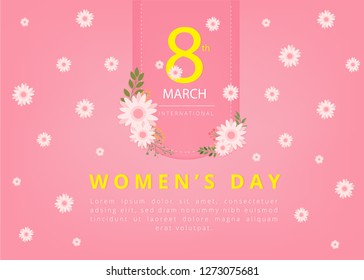 Happy women's day greeting card. Postcard on March 8 , sale and web banners flyers templates 