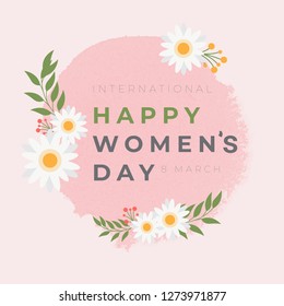 Happy women's day greeting card. Postcard on March 8 , sale and web banners flyers templates 