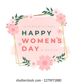 Happy women's day greeting card. Postcard on March 8 , sale and web banners flyers templates 