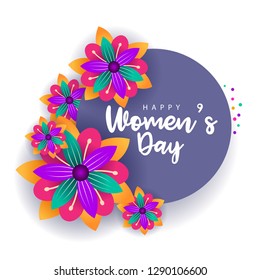 Happy women's day greeting card design