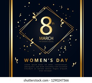 Happy women's day greeting card. Postcard on March 8 . It may be used for background, poster, advertising, sale, postcard, e-card. Vector illustration - Vector