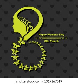 Happy women's day greeting card. Postcard on March 8 stock vector