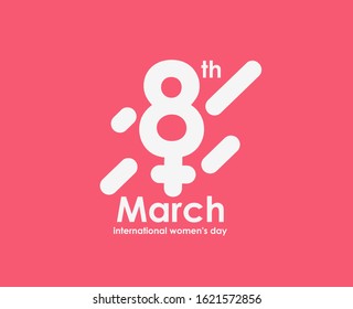 Happy Women's Day greeting card design. Hand Drawn Sketch Vector illustration.