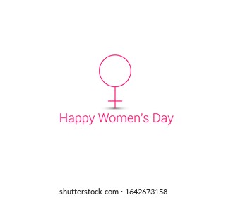 Happy Women's Day greeting card design. Hand Drawn Sketch Vector illustration.