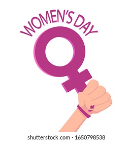 Happy women's day greeting card. Postcard on March 8. Vector illustration.Isolated on white background. 