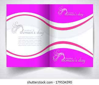 Happy Women's Day greeting card on pink color background