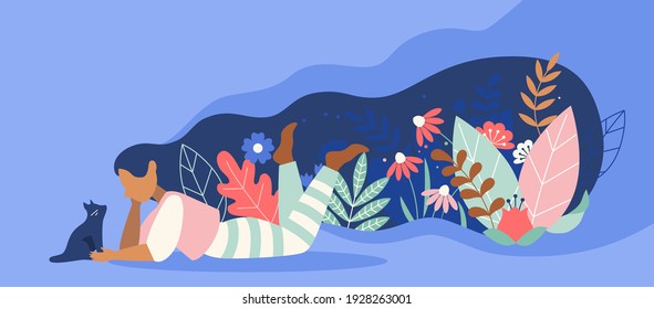 Happy Women's Day greeting card. 8 March concept. Vector illustration