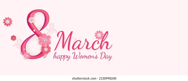 Happy womens Day greeting card. Spring banner.Vector Illustration EPS10