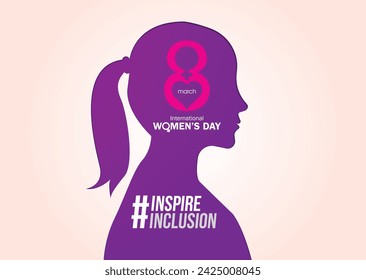 Happy women's day greeting card vector design. Postcard on March 8.