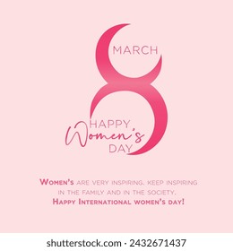Happy Women's day greeting card. Women of different ethnicities together. The struggle for rights, independence, equality. Sisterhood and females friendship. 8 march women's day greeting card
