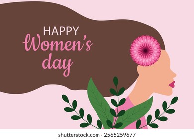 Happy Women's day. Greeting card, poster, placard.