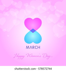 happy womens day greeting card vector illustration