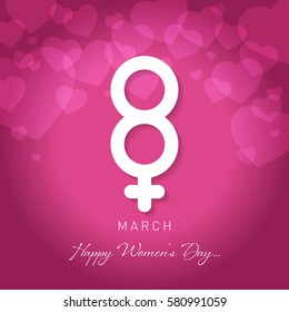 happy womens day greeting card vector illustration