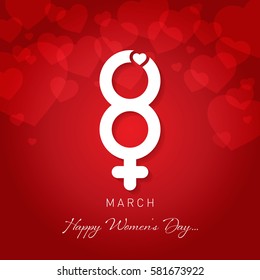 happy womens day greeting card vector illustration
