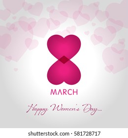 happy womens day greeting card vector illustration