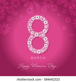 happy womens day greeting card vector illustration