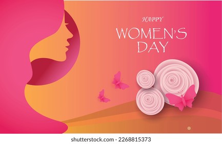 Happy women's day greeting design, vector background