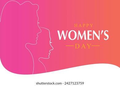 Happy womens day greeting template illustration