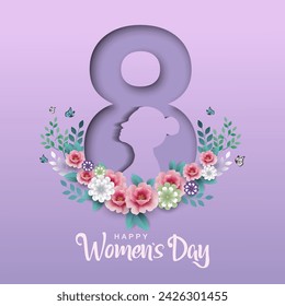 happy women's day greetings. abstract vector illustration design