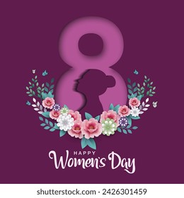 happy women's day greetings. abstract vector illustration design