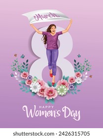 happy women's day greetings. abstract vector illustration design