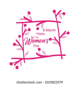 Happy Women's Day hand draw