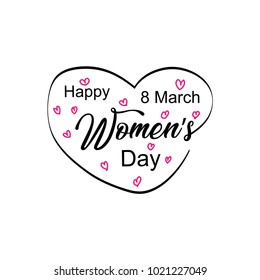 Happy women's day with hand draw
