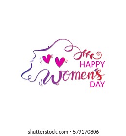 Happy Women's Day hand drawn lettering.
