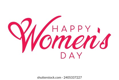 Happy women's day handwritten text holiday calligraphic text for use in greeting card banner poster postcard women's day hand lettering design	