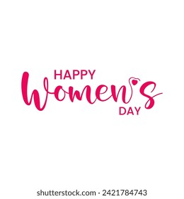 Happy Womens Day handwritten text. Holiday typography for Women's Day. March 8