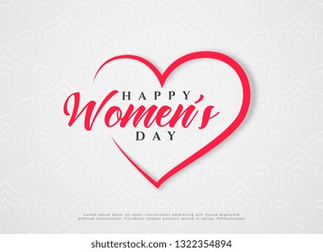 happy women's day hearts greeting