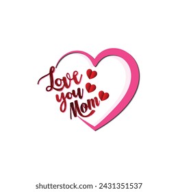 Happy women's day hearts greeting i love you mom luxury vector