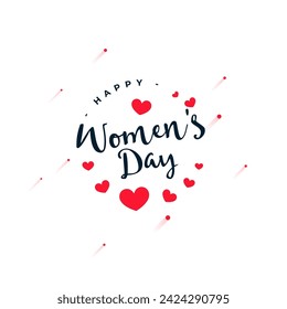 happy womens day holiday background with cute hearts vector