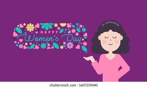 Happy Women's Day Illustration Background Vector