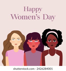 Happy womens day illustration character