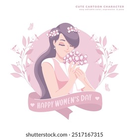 happy womens day illustration design