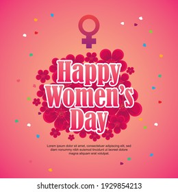 Happy Women's Day. Illustration of International Women's Day Greetings Card.