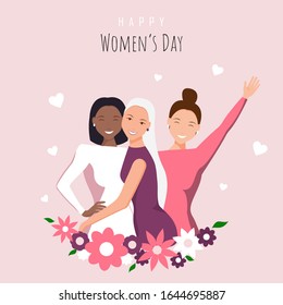 Happy womens day illustration. March 8, International Women's Day