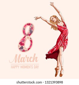 happy womens day illustration vector line color art