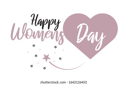 Happy Womens Day. International holiday in March 8th. Card in vector illustration.