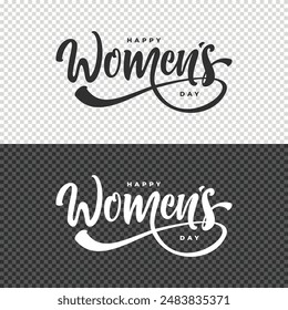 happy womens day lettering clipart element design