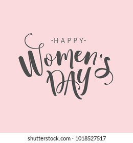 Happy Womens Day. Lettering design. Vector illustration