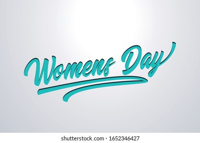 Happy womens day, lettering vector
