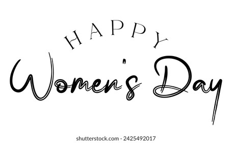 Happy Womens day lettering vector illustration.