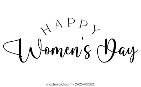 Feliz día de las mujeres ilustración vectorial de letras.