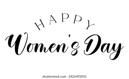 Happy Womens day lettering vector illustration.